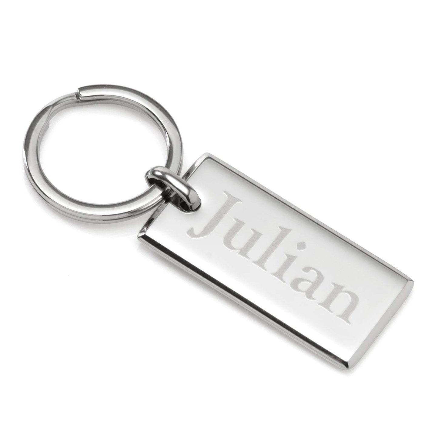 Rectangle Engravable Stainless Steel Key Chain - Cufflinks.com - Flyclothing LLC