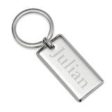 Rectangle Engravable Stainless Steel Key Chain - Cufflinks.com - Flyclothing LLC