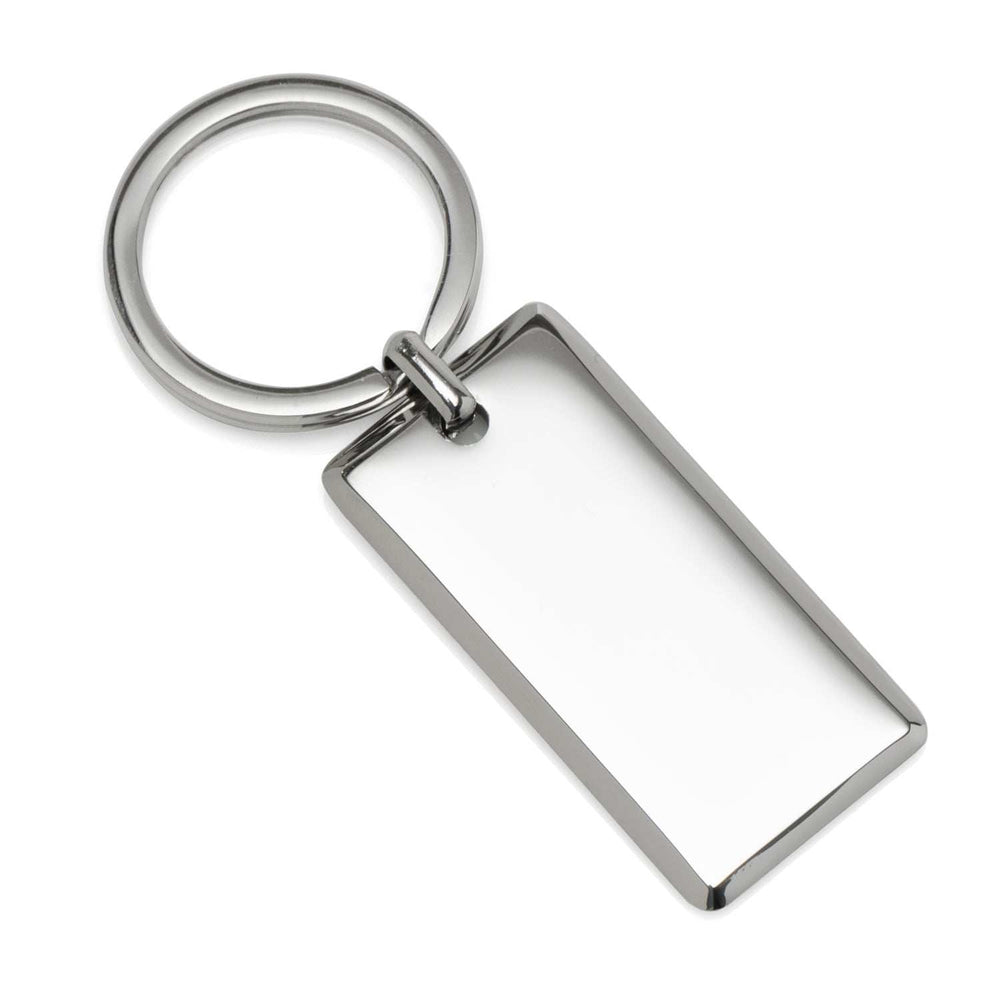 Rectangle Engravable Stainless Steel Key Chain - Cufflinks.com - Flyclothing LLC