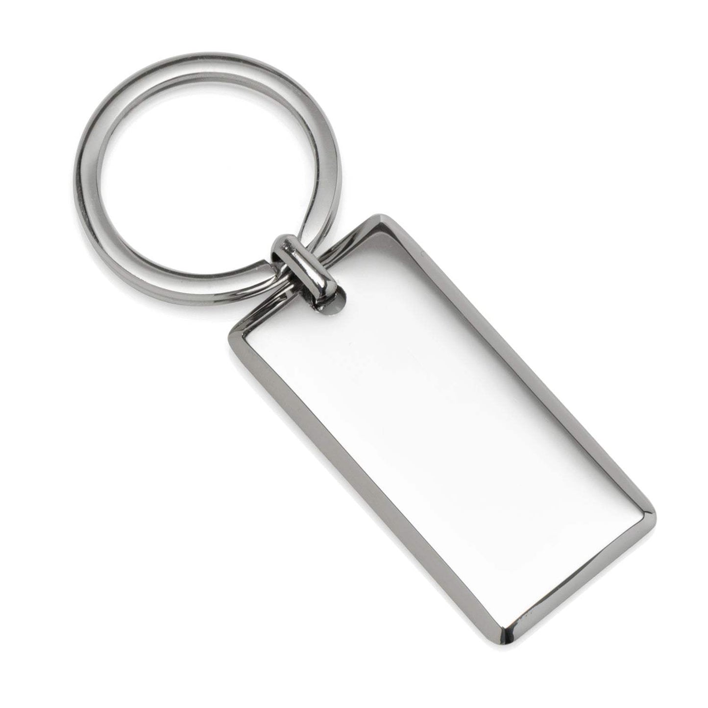 Rectangle Engravable Stainless Steel Key Chain - Cufflinks.com - Flyclothing LLC