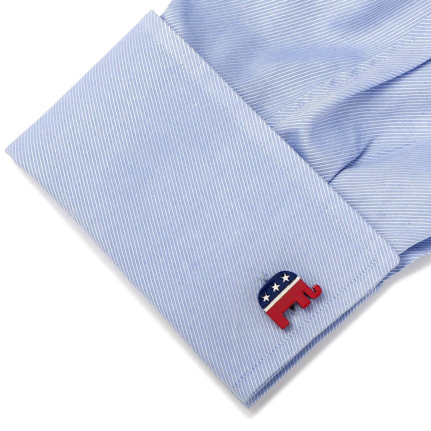 Stainless Steel Republican Elephant Cufflinks - Cufflinks.com - Flyclothing LLC