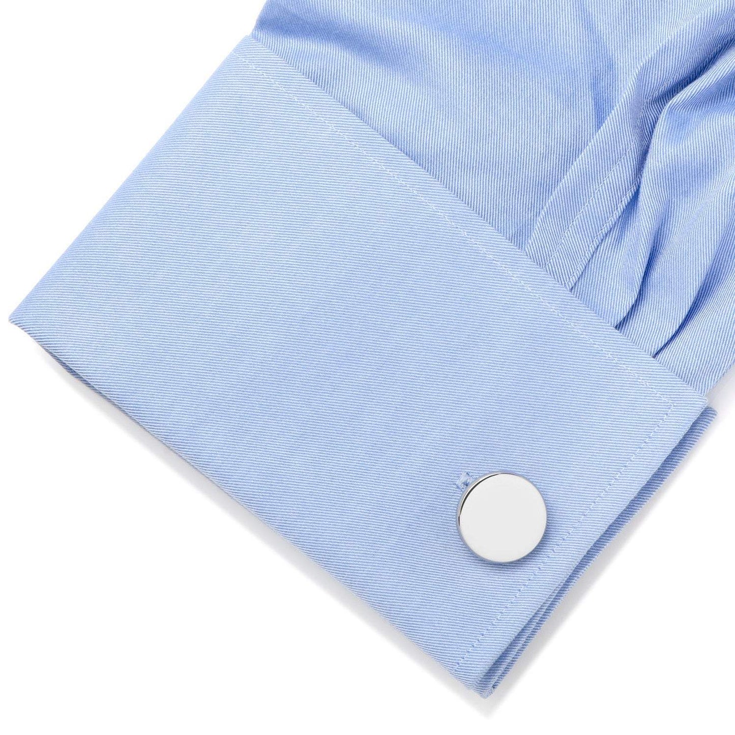 Stainless Steel Engravable Classic Round Cufflinks - Cufflinks.com - Flyclothing LLC