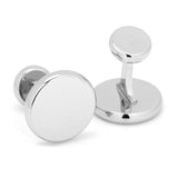 Stainless Steel Engravable Classic Round Cufflinks - Cufflinks.com - Flyclothing LLC
