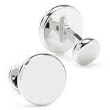 Stainless Steel Engravable Classic Round Cufflinks - Cufflinks.com - Flyclothing LLC
