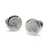 Stainless Steel Engravable Classic Round Cufflinks - Cufflinks.com - Flyclothing LLC
