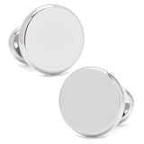 Stainless Steel Engravable Classic Round Cufflinks - Cufflinks.com - Flyclothing LLC