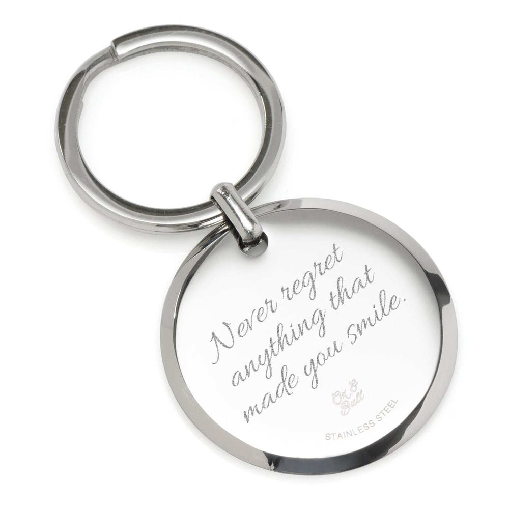 Round Engravable Stainless Steel Key Chain - Cufflinks.com - Flyclothing LLC