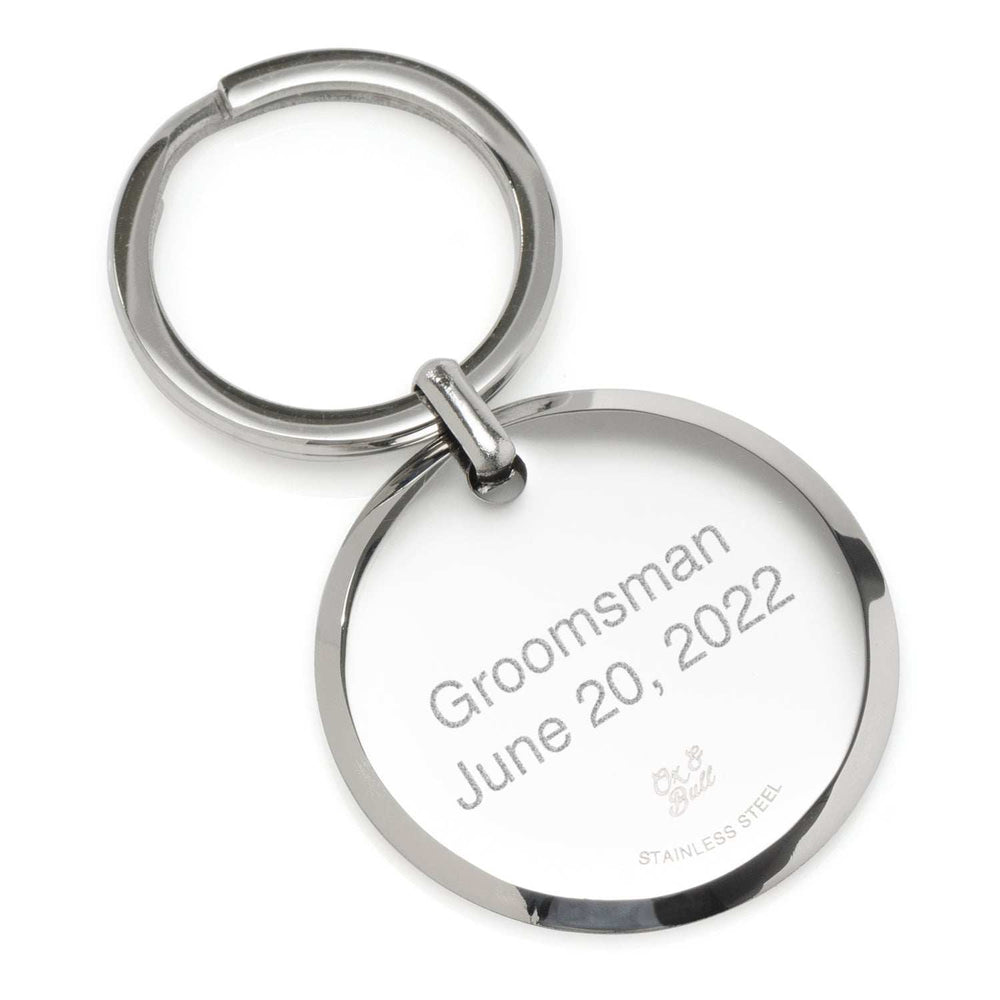 Round Engravable Stainless Steel Key Chain - Cufflinks.com - Flyclothing LLC