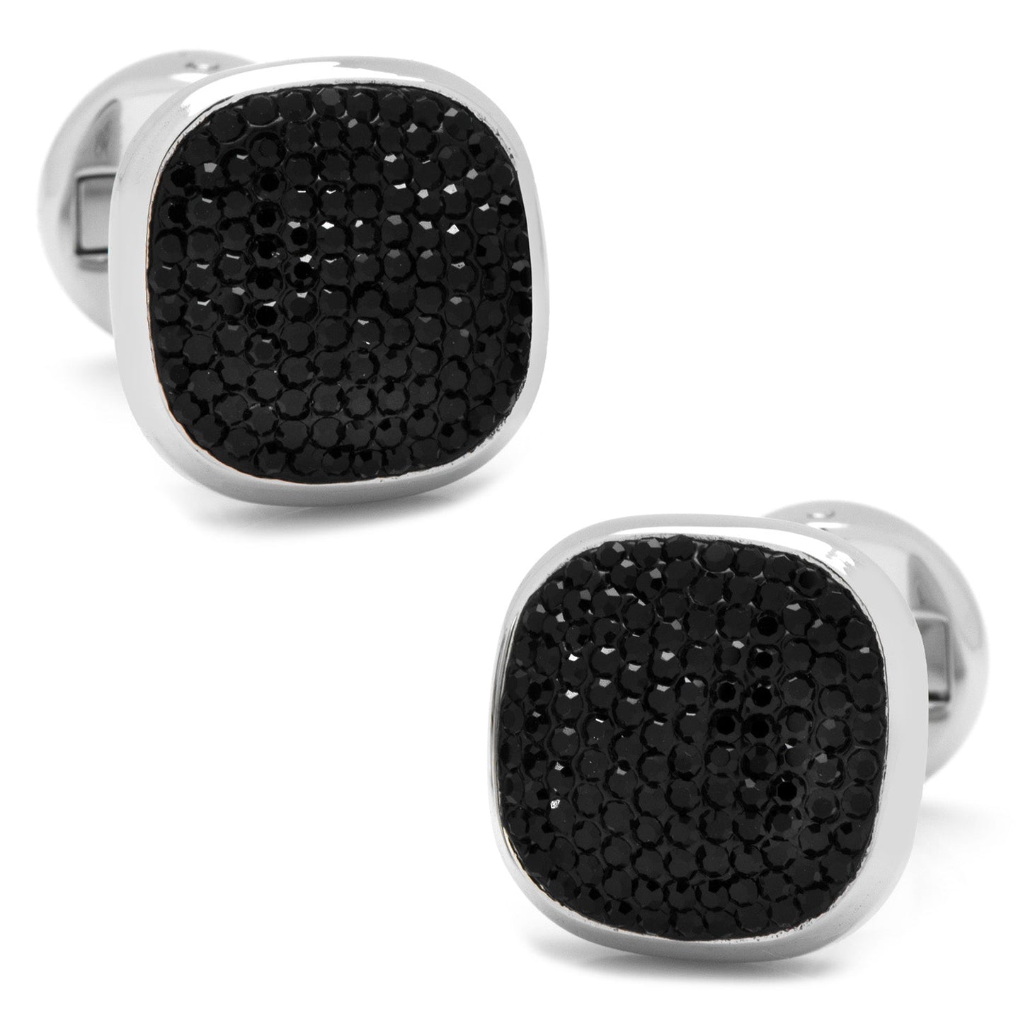 Mixed Pave Crystal and Onyx 5-Stud Set - Cufflinks.com - Flyclothing LLC