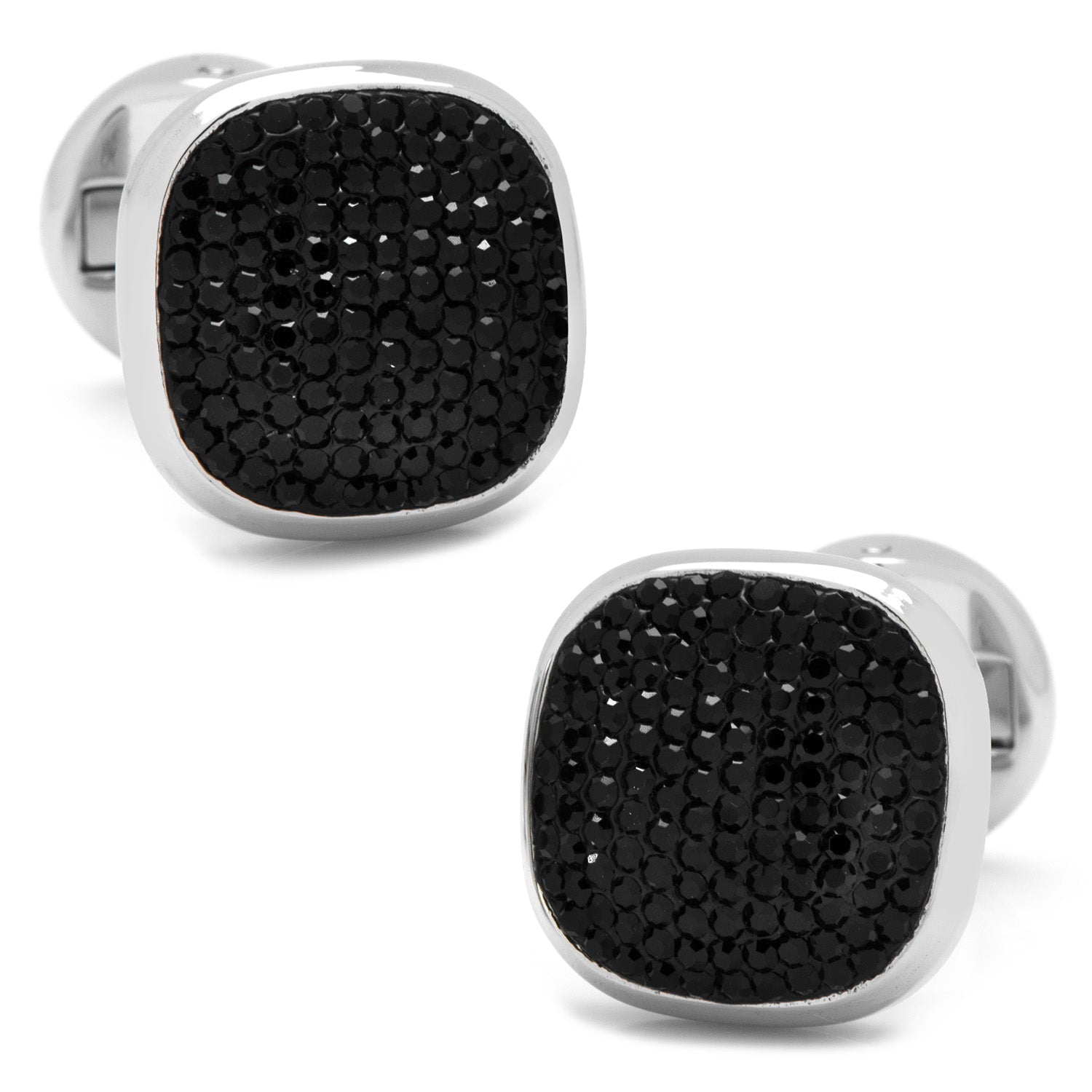 Mixed Pave Crystal and Onyx 5-Stud Set - Cufflinks.com - Flyclothing LLC