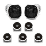Mixed Pave Crystal and Onyx 5-Stud Set