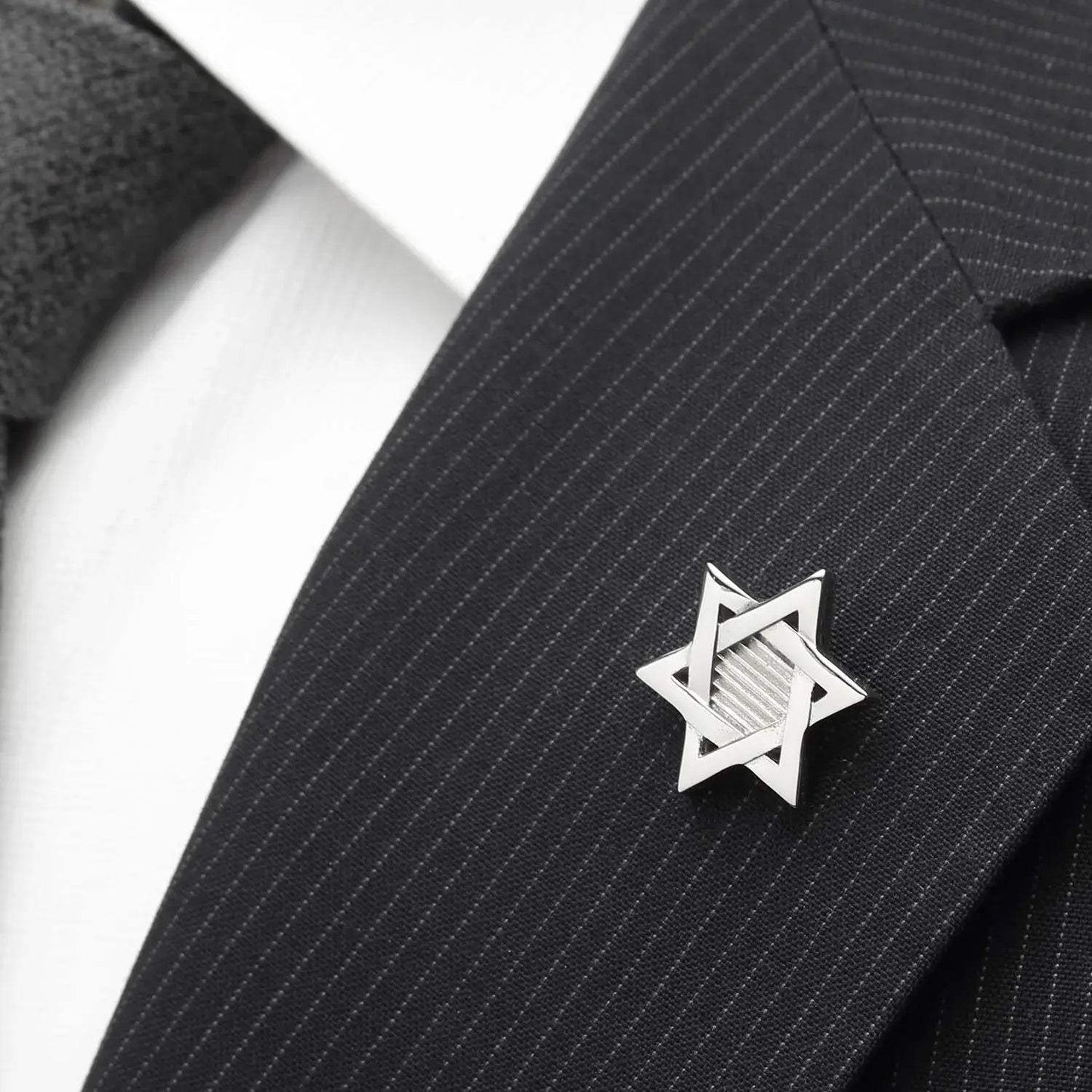 Star of David Stainless Steel Lapel Pin - Cufflinks.com - Flyclothing LLC