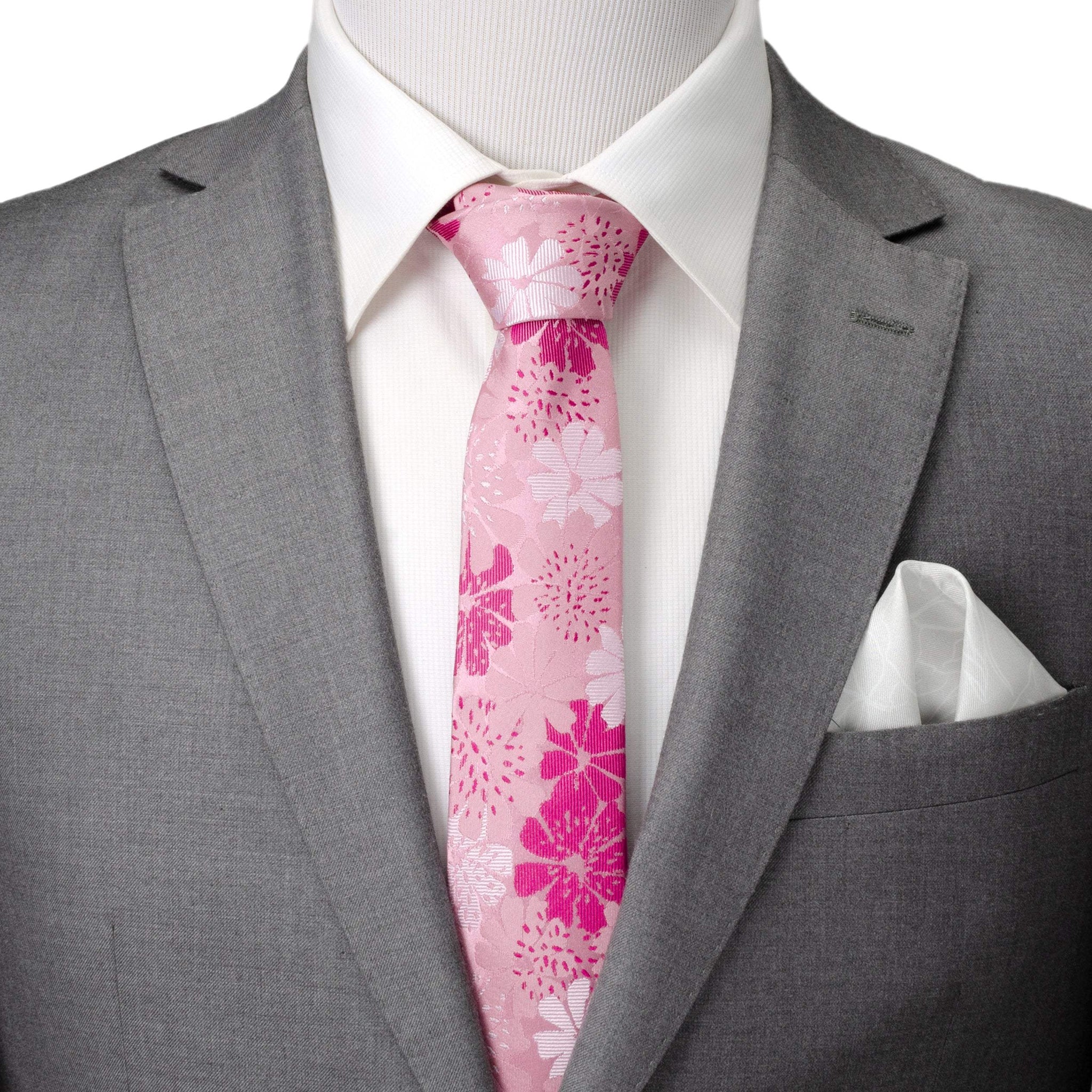 Pink Floral Men's Tie - Cufflinks.com - Flyclothing LLC