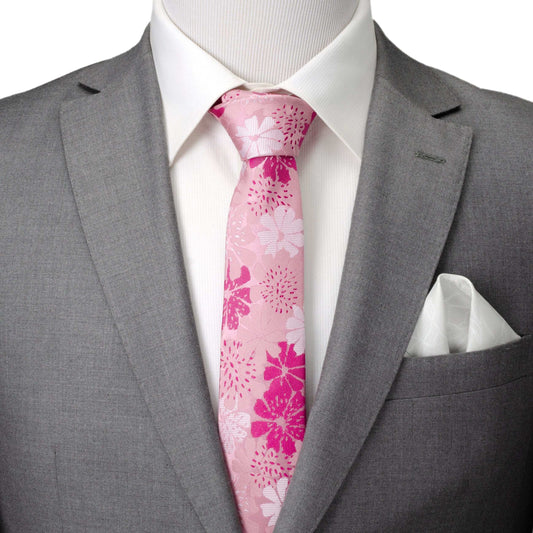 Pink Floral Men's Tie - Cufflinks.com - Flyclothing LLC
