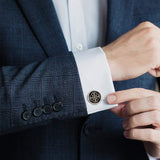 Shipwreck Cross Coin Antique Silver Cufflinks - Cufflinks.com - Flyclothing LLC