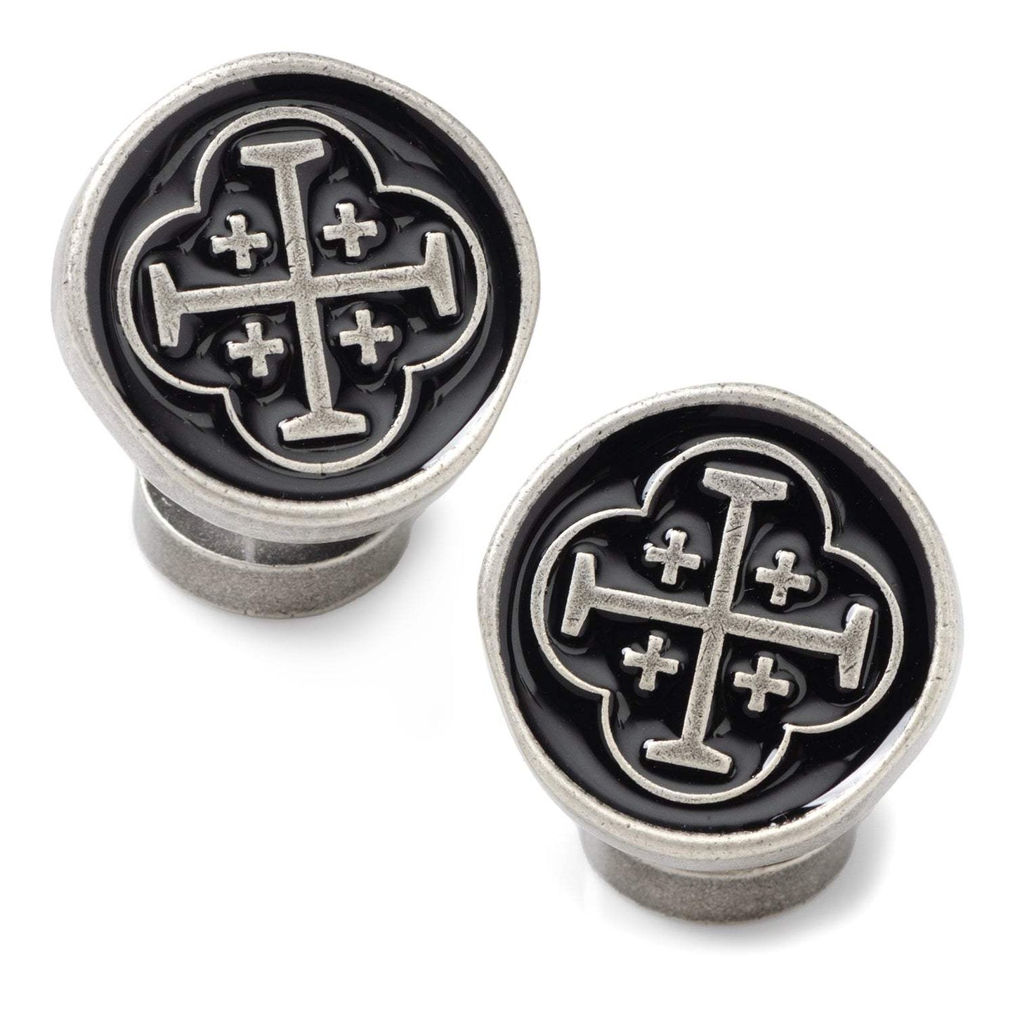 Shipwreck Cross Coin Antique Silver Cufflinks - Cufflinks.com - Flyclothing LLC