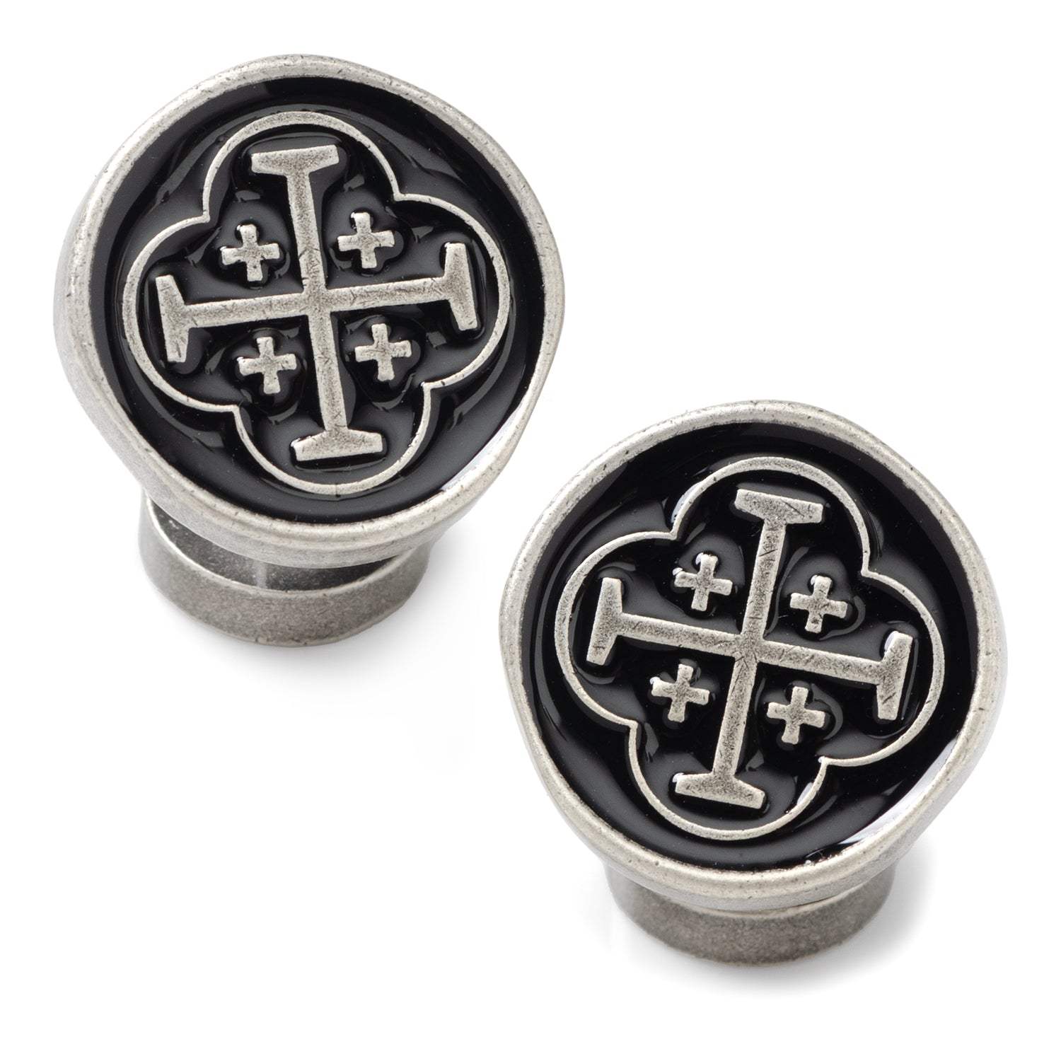 Shipwreck Cross Coin Antique Silver Cufflinks - Cufflinks.com - Flyclothing LLC