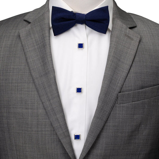 Sterling Silver and Lapis JFK Presidential 5-Stud Set