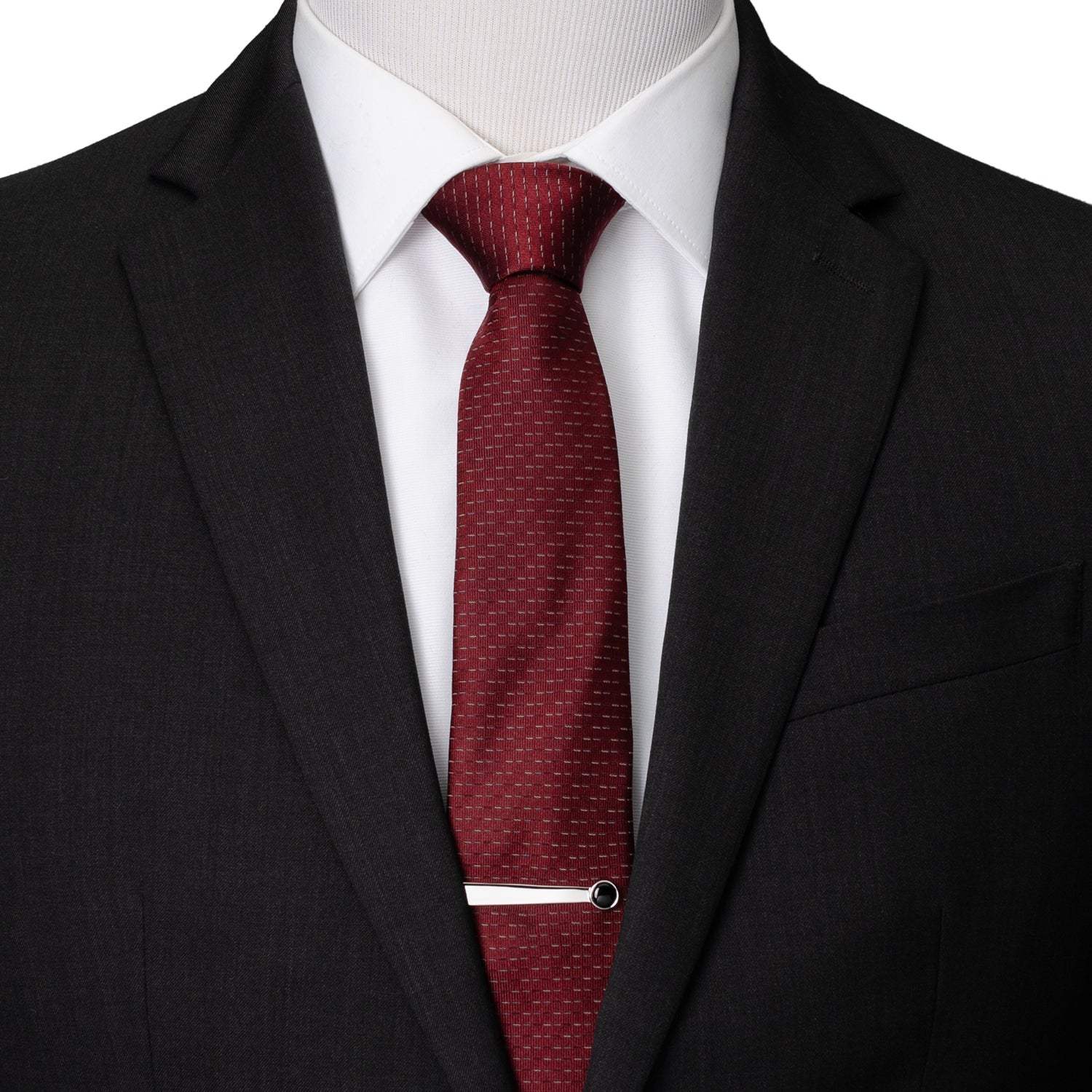 Silver and Onyx Tie Bar - Cufflinks.com - Flyclothing LLC