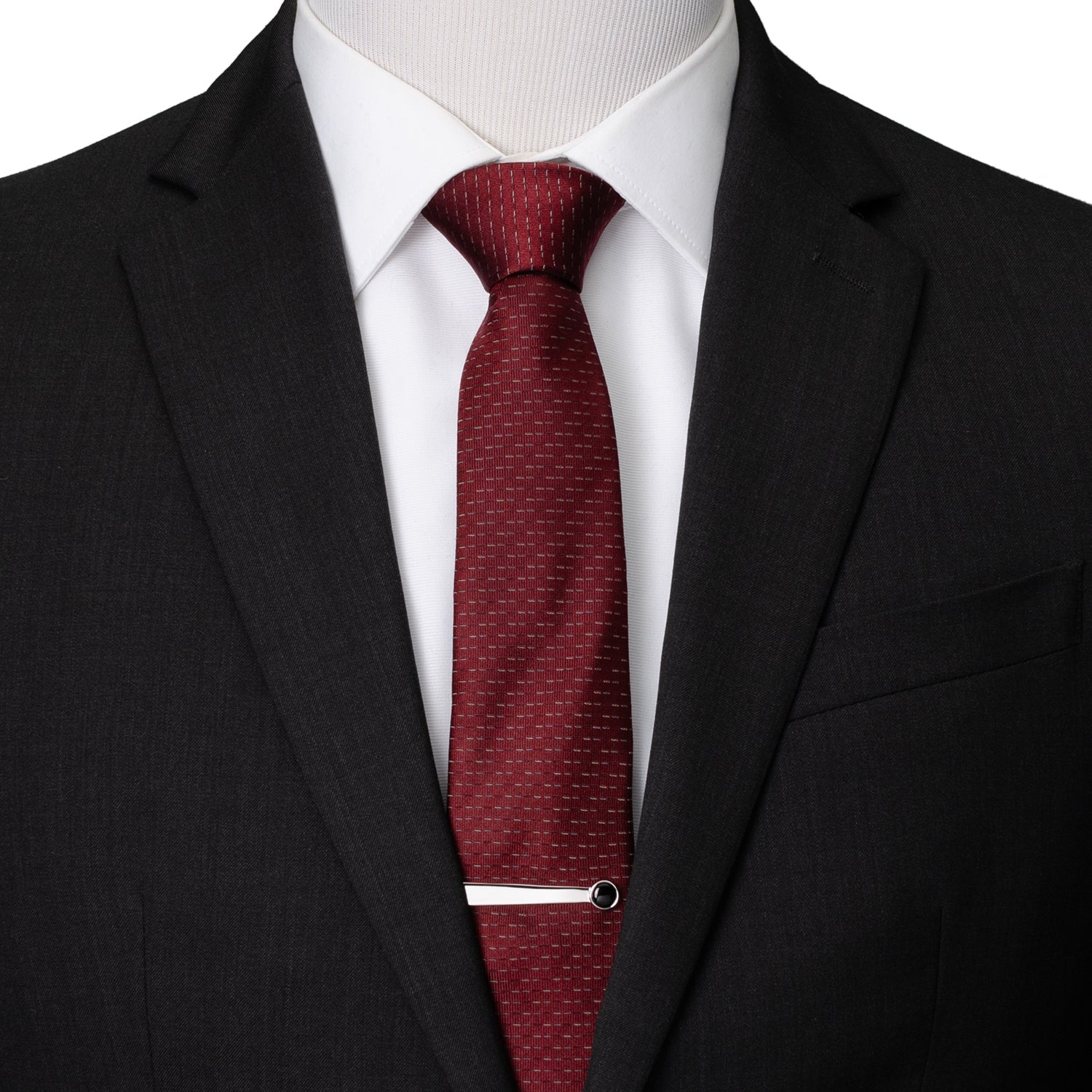 Silver and Onyx Tie Bar - Cufflinks.com - Flyclothing LLC