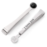 Silver and Onyx Tie Bar - Cufflinks.com - Flyclothing LLC