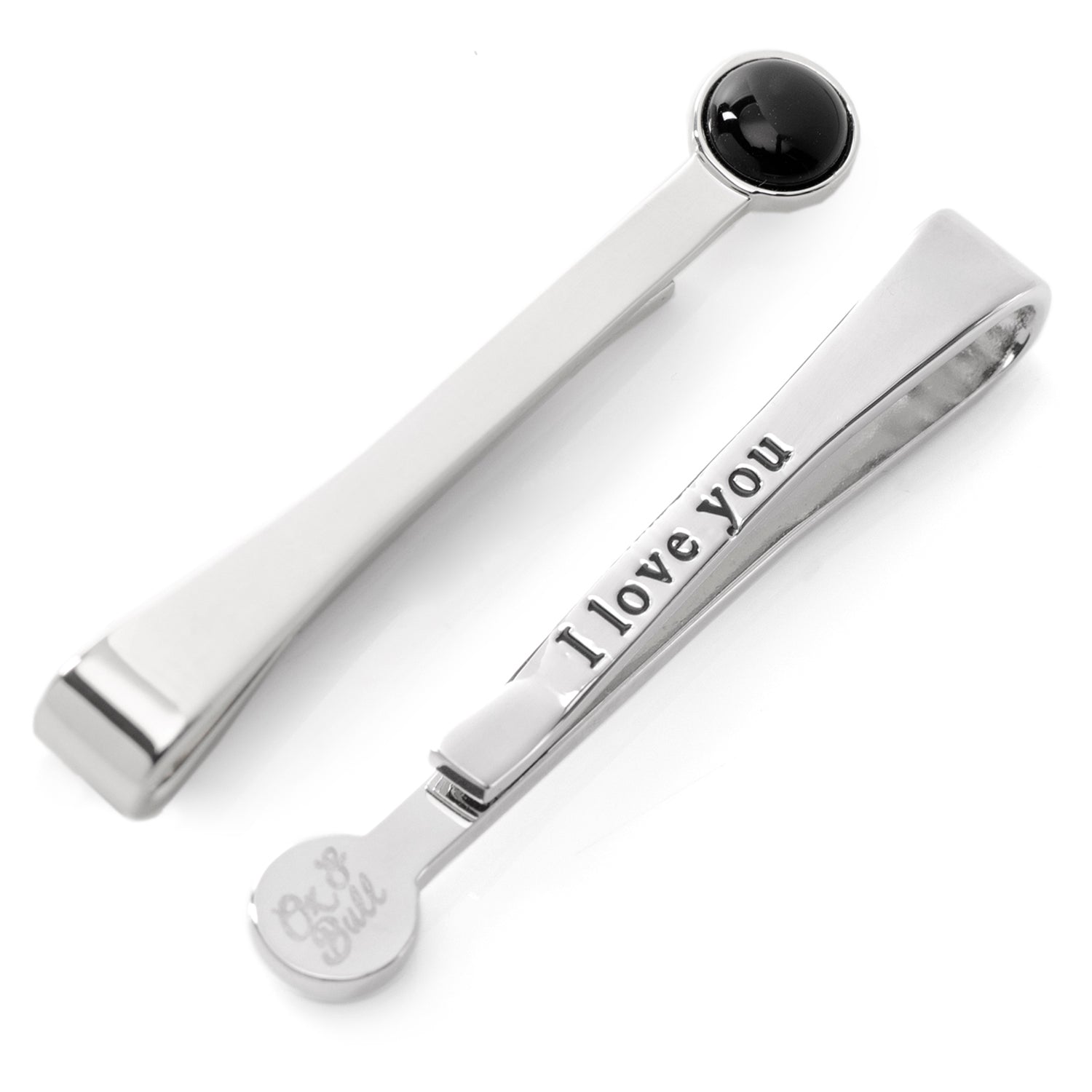 Silver and Onyx Tie Bar - Cufflinks.com - Flyclothing LLC