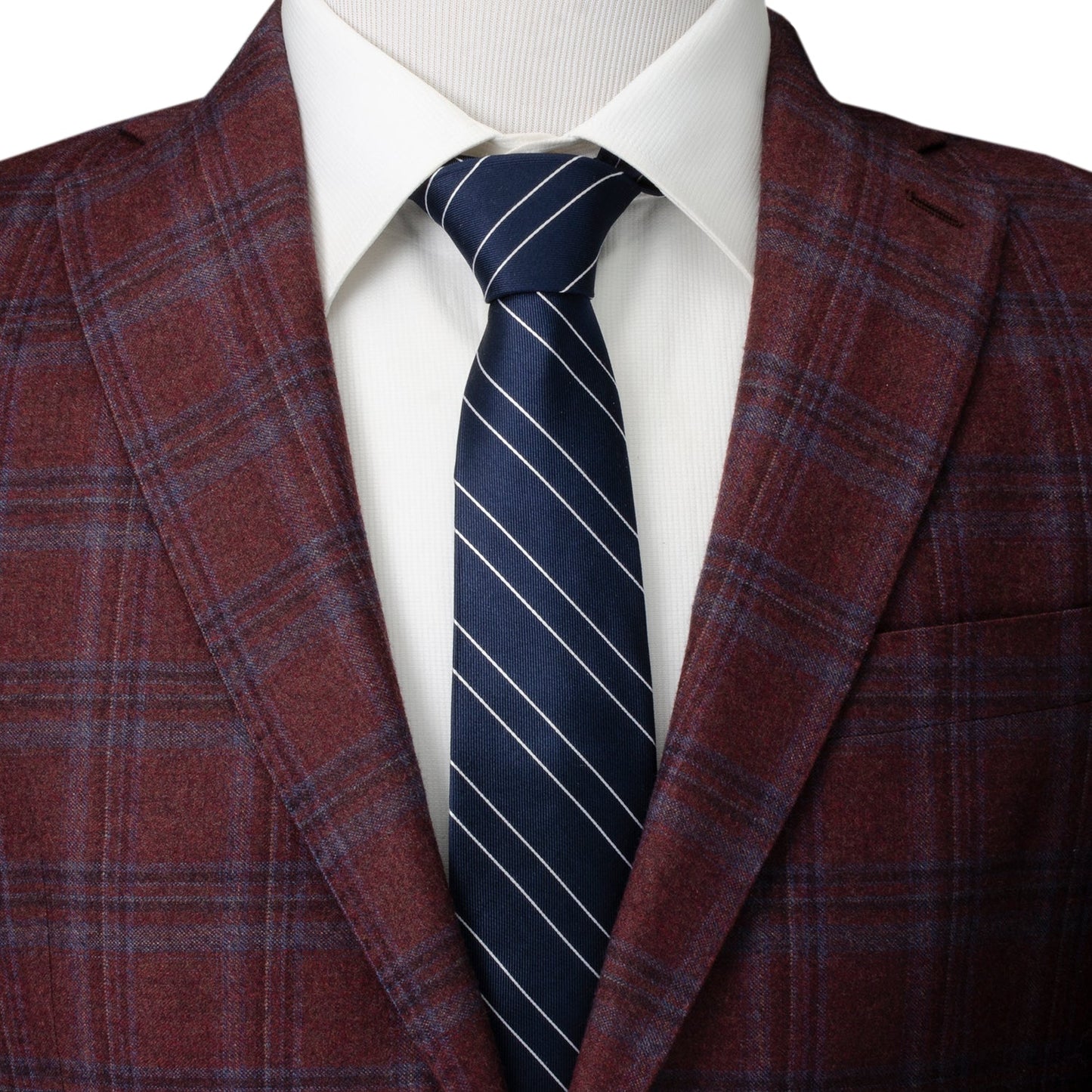 Classic Navy Stripe Men's Tie - Cufflinks.com - Flyclothing LLC