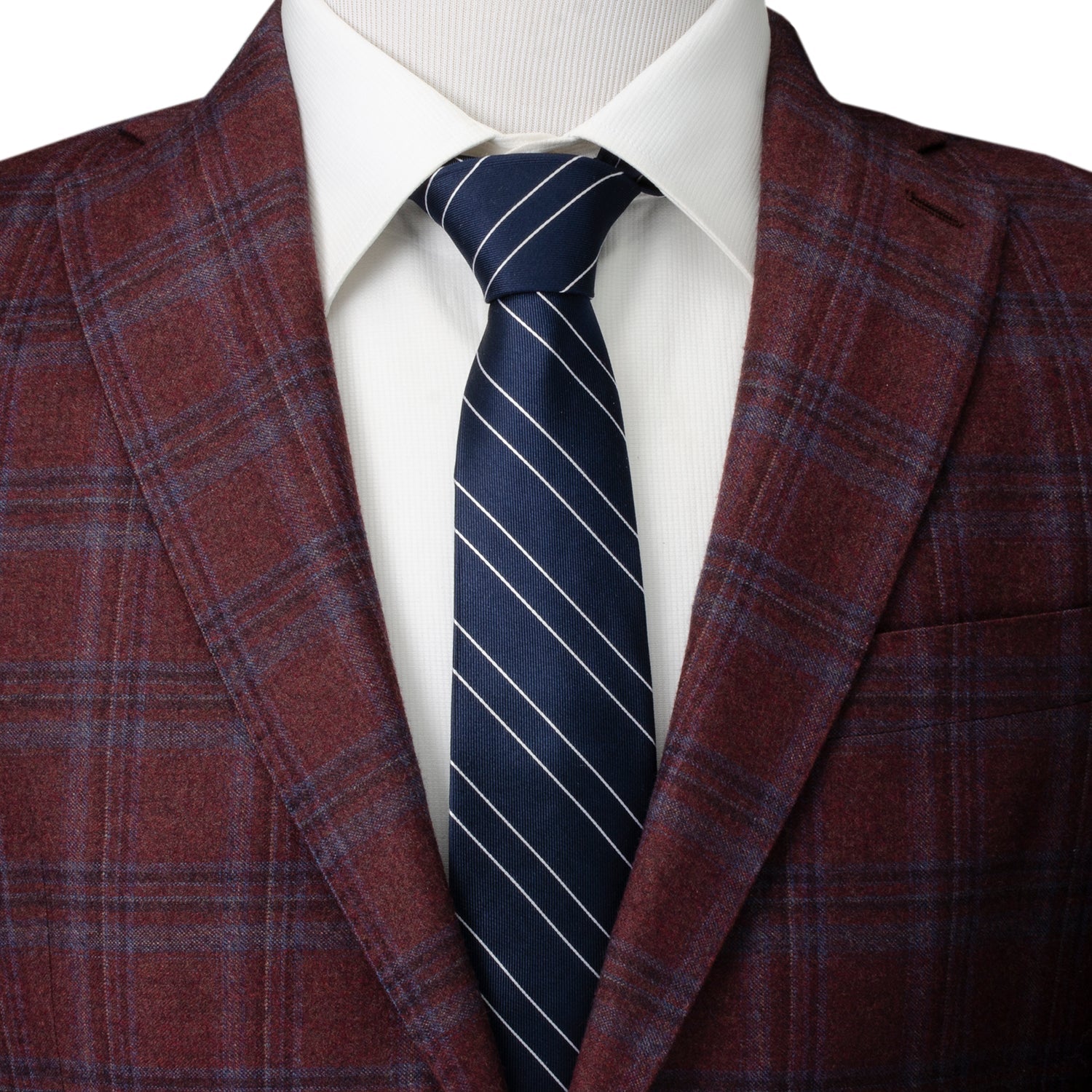 Classic Navy Stripe Men's Tie - Cufflinks.com - Flyclothing LLC