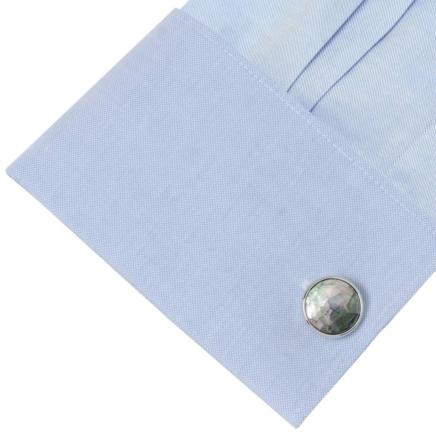 Sterling Mosaic Smoke Mother of Pearl Cufflinks - Cufflinks.com - Flyclothing LLC