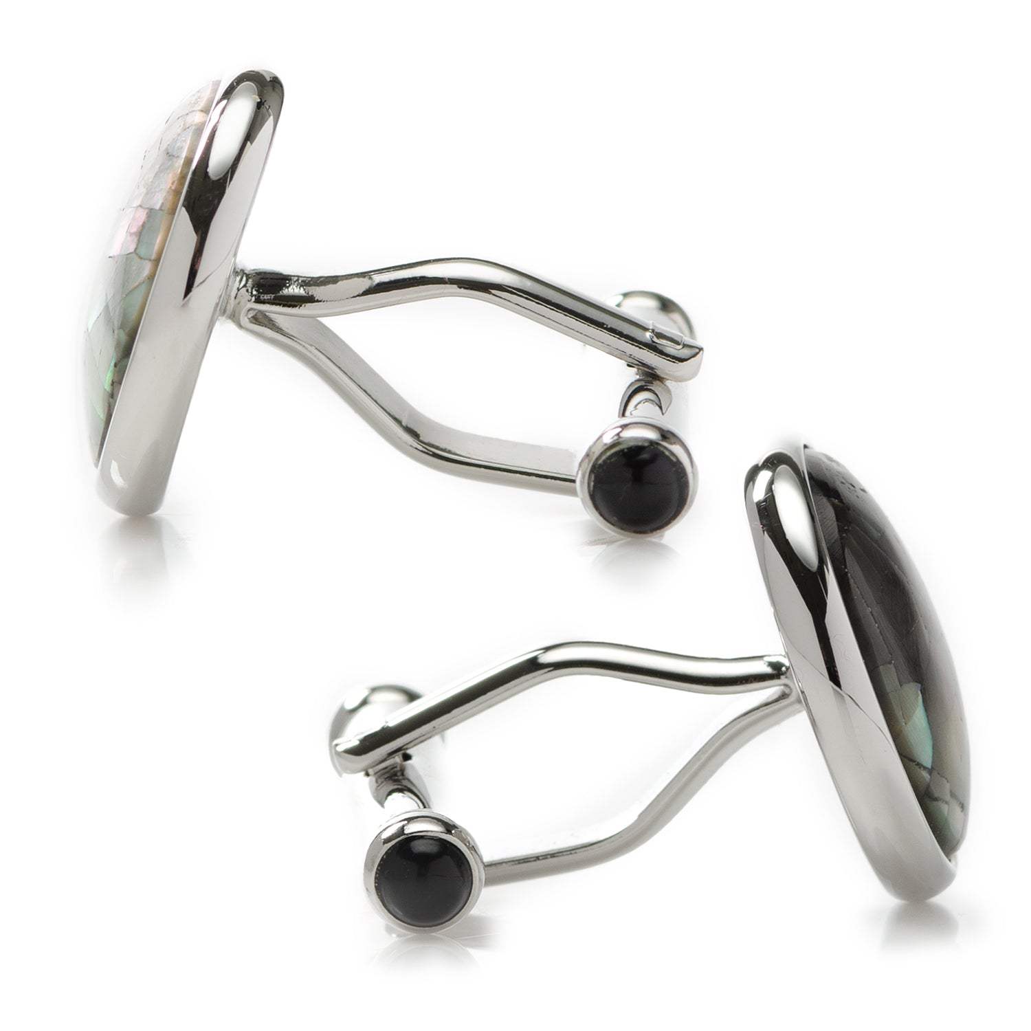 Sterling Mosaic Smoke Mother of Pearl Cufflinks - Cufflinks.com - Flyclothing LLC