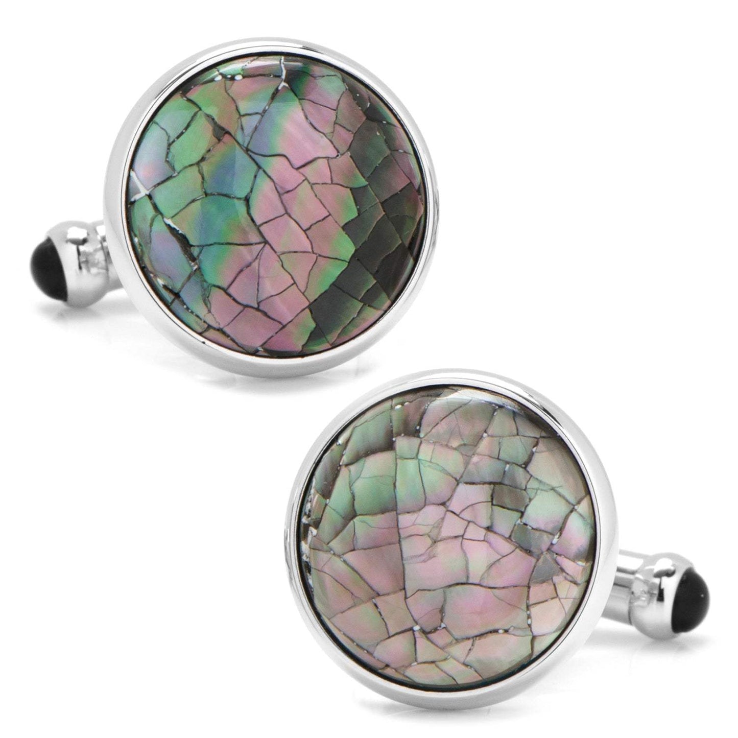 Sterling Mosaic Smoke Mother of Pearl Cufflinks - Cufflinks.com - Flyclothing LLC