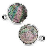 Sterling Mosaic Smoke Mother of Pearl Cufflinks - Cufflinks.com - Flyclothing LLC