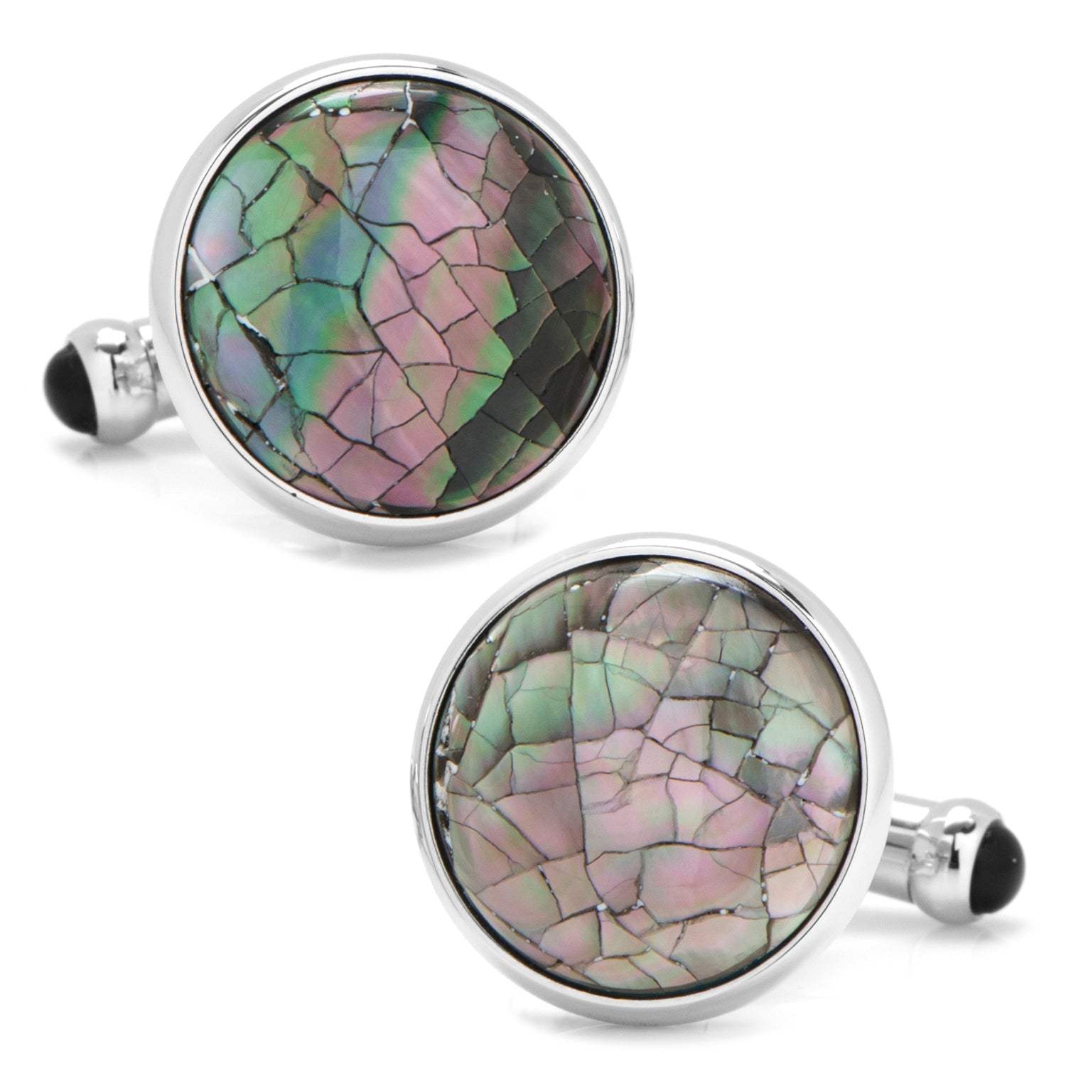 Sterling Mosaic Smoke Mother of Pearl Cufflinks - Cufflinks.com - Flyclothing LLC