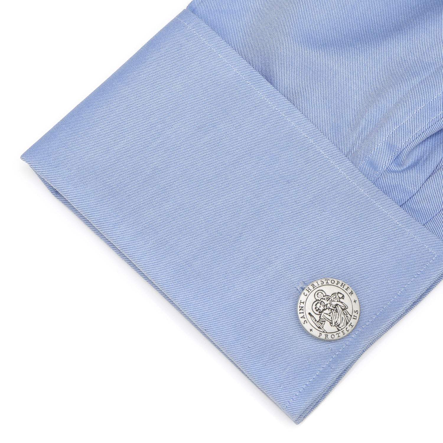 St. Christopher Amulet Cufflinks - Cufflinks.com - Flyclothing LLC