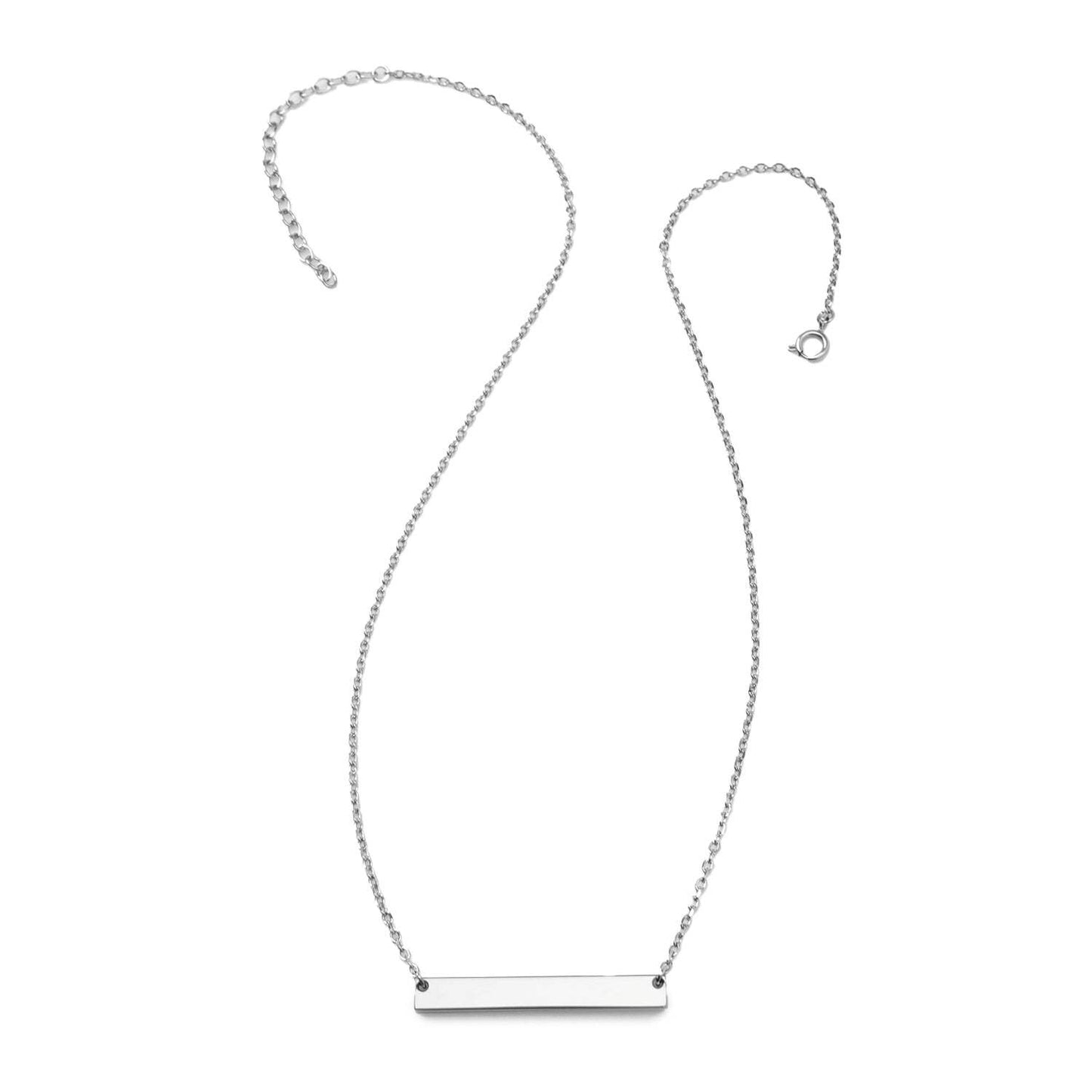 Stainless Steel Engravable Bar Pendant Women's Necklace - Cufflinks.com - Flyclothing LLC