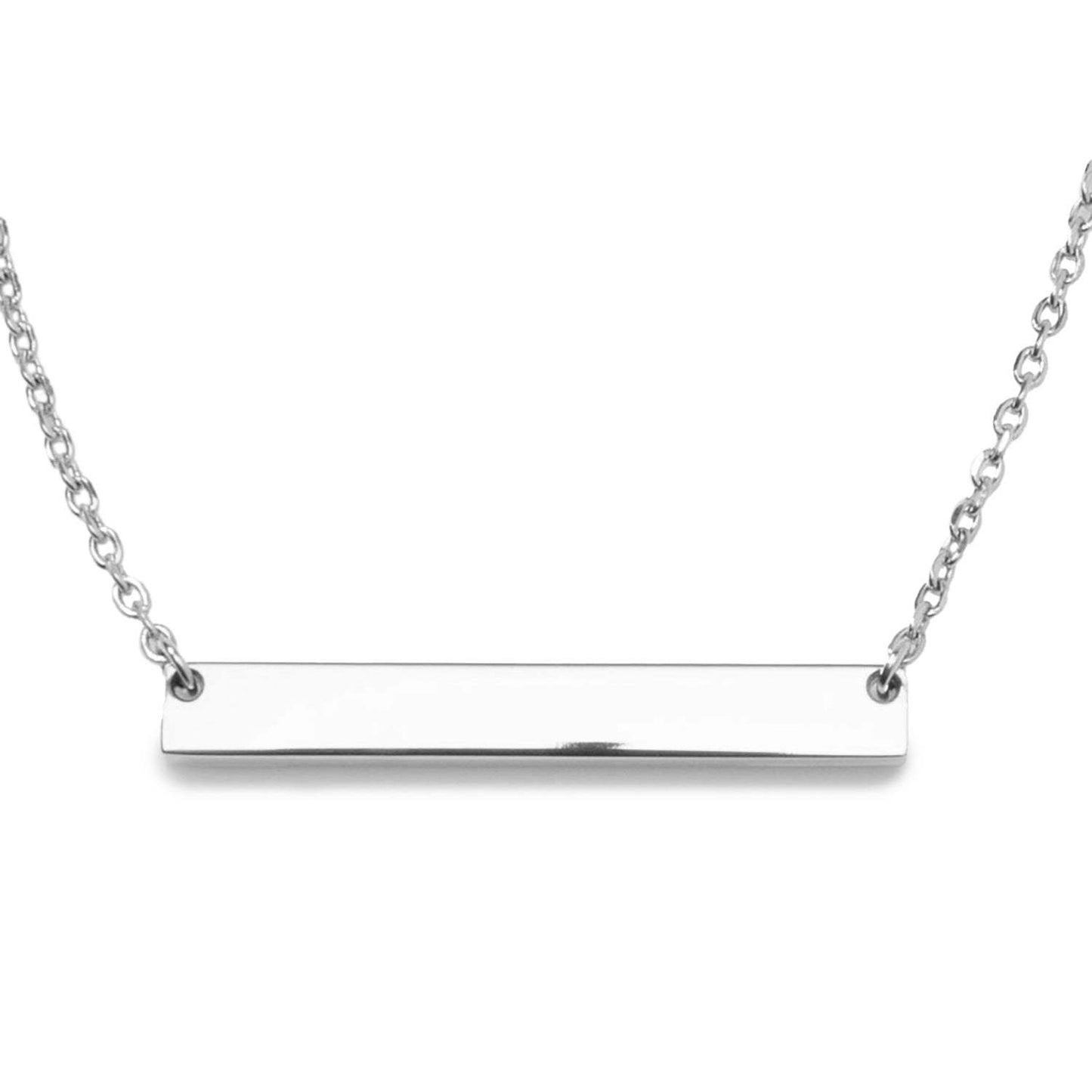 Stainless Steel Engravable Bar Pendant Women's Necklace - Cufflinks.com - Flyclothing LLC