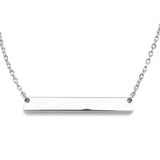 Stainless Steel Engravable Bar Pendant Women's Necklace - Cufflinks.com - Flyclothing LLC