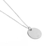 Stainless Steel Engravable Round Rope Edge Pendant Women's Box Chain Necklace - Cufflinks.com - Flyclothing LLC