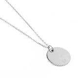Stainless Steel Engravable Round Rope Edge Pendant Women's Box Chain Necklace - Cufflinks.com - Flyclothing LLC