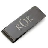 Stainless Steel Gunmetal Engravable Money Clip - Cufflinks.com - Flyclothing LLC