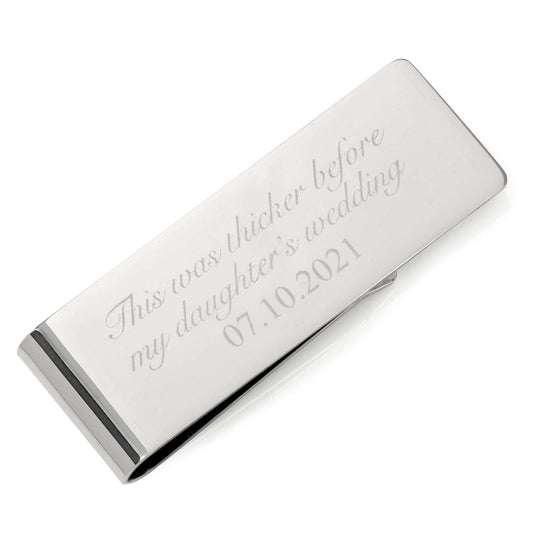 Father of Bride Wedding Date Money Clip - Cufflinks.com - Flyclothing LLC