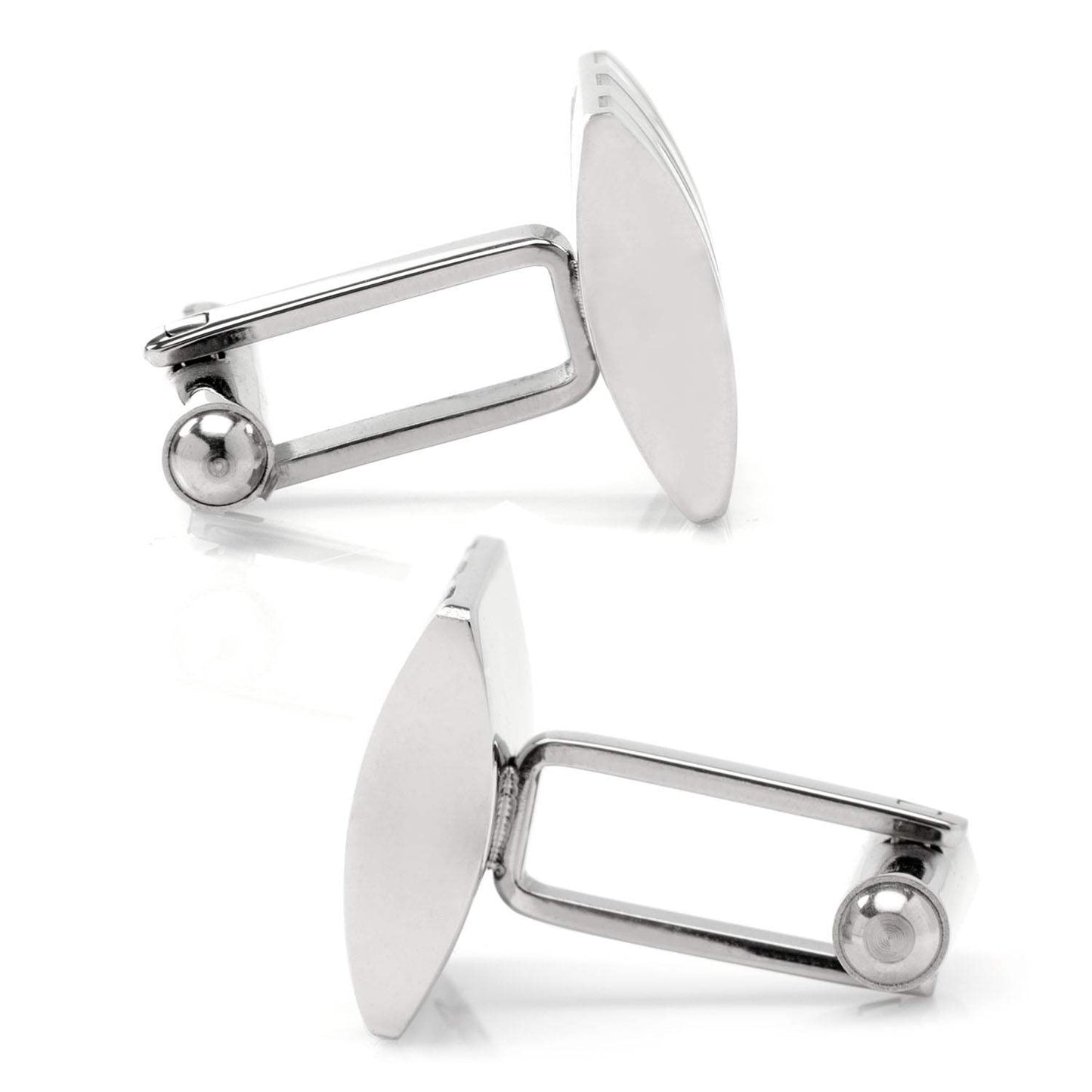 Stainless Steel Striped Lapis Cufflinks - Cufflinks.com - Flyclothing LLC