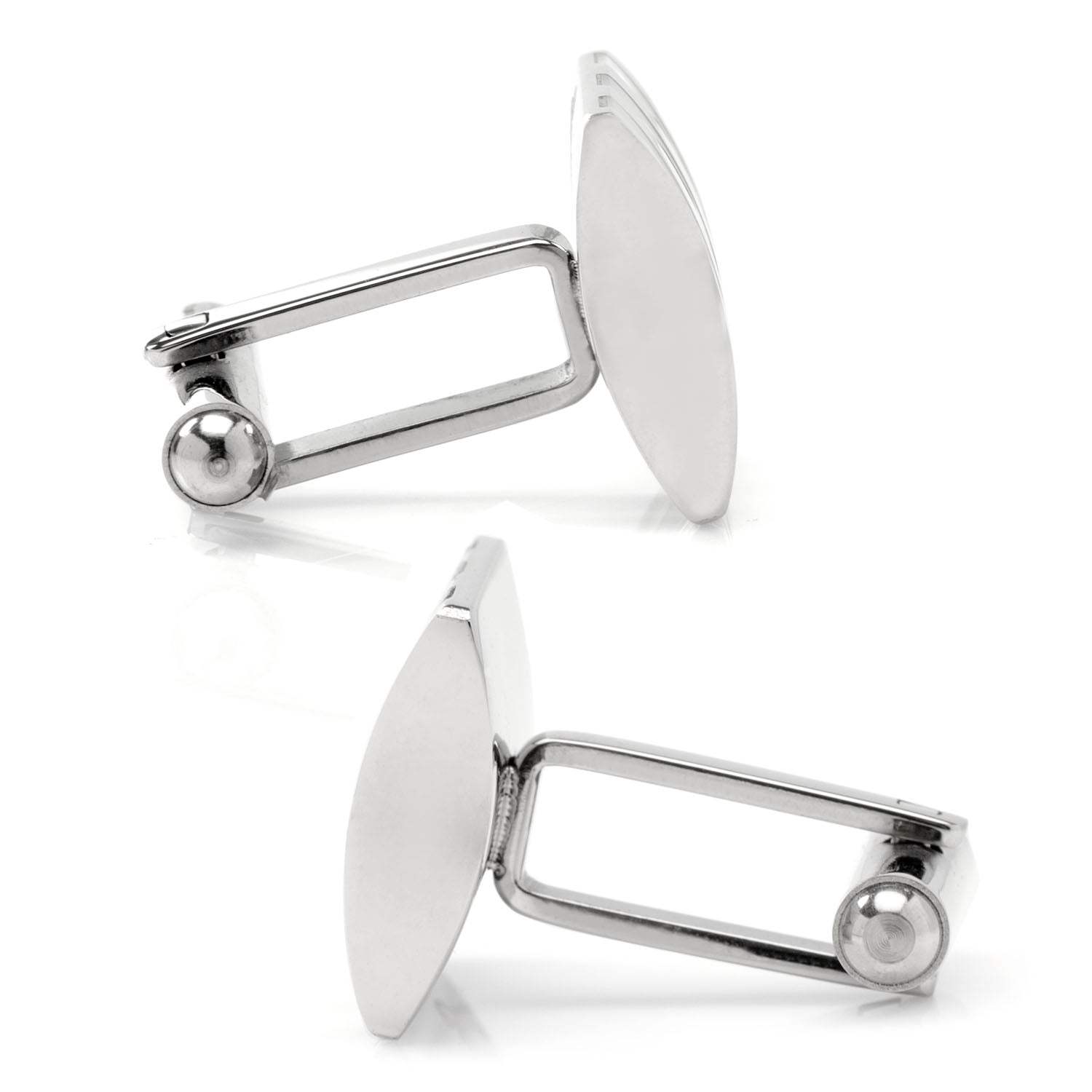 Stainless Steel Striped Lapis Cufflinks - Cufflinks.com - Flyclothing LLC