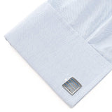 Gray and Blue Striped Square Cufflinks - Cufflinks.com - Flyclothing LLC