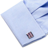 Red and Navy Striped Square Cufflinks - Cufflinks.com - Flyclothing LLC