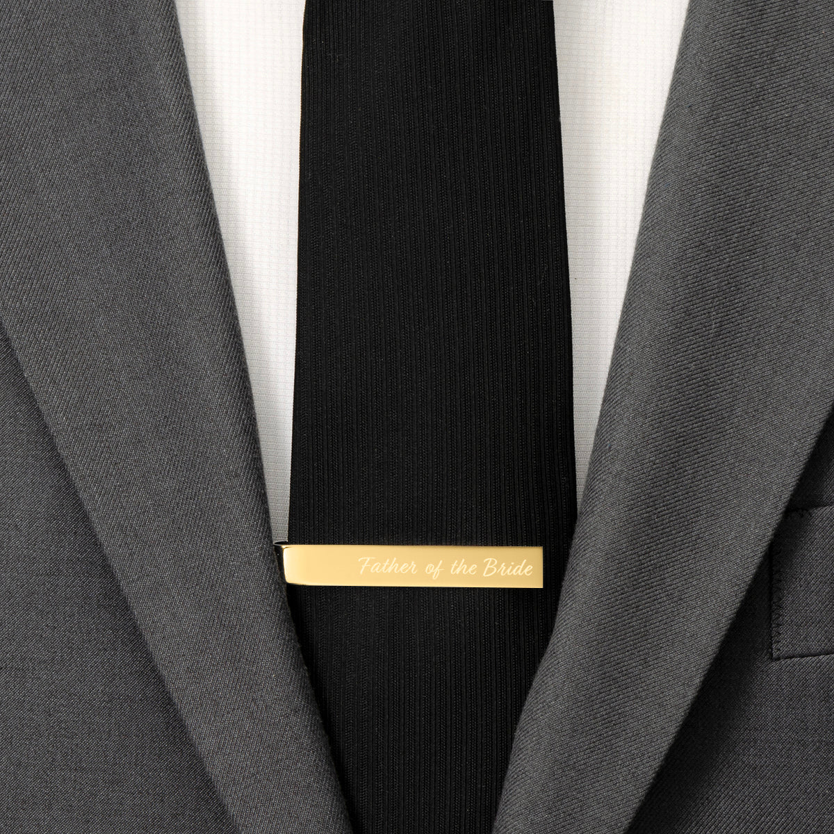 Wedding Title Engravable Gold Tie Bar - Cufflinks.com - Flyclothing LLC