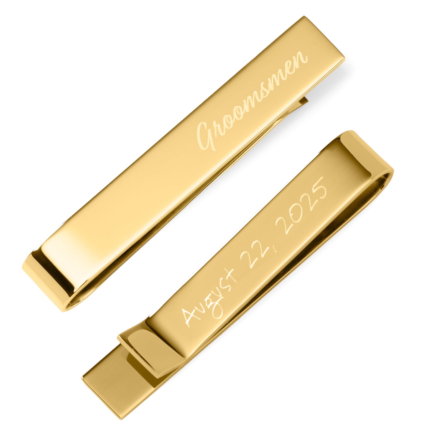 Wedding Title Engravable Gold Tie Bar - Cufflinks.com - Flyclothing LLC