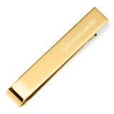 Wedding Title Engravable Gold Tie Bar