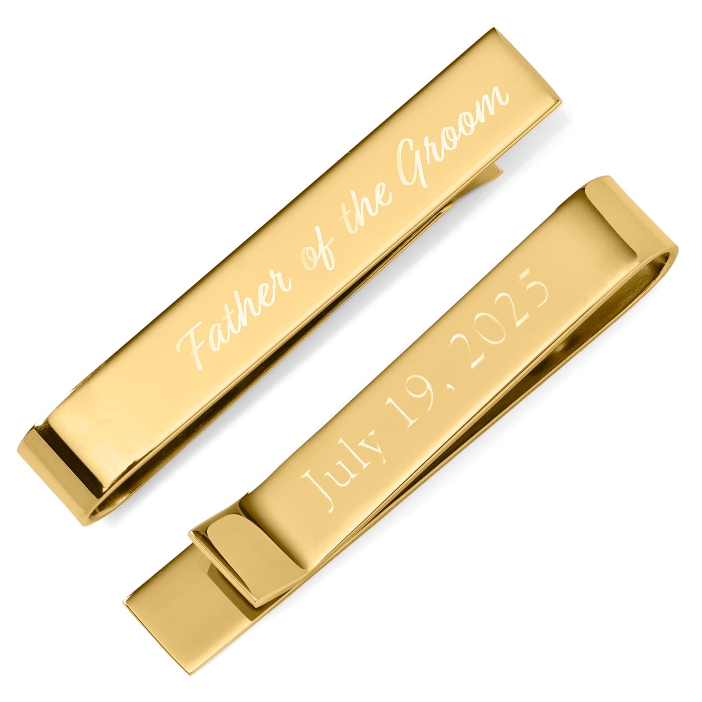 Wedding Title Engravable Gold Tie Bar - Cufflinks.com - Flyclothing LLC
