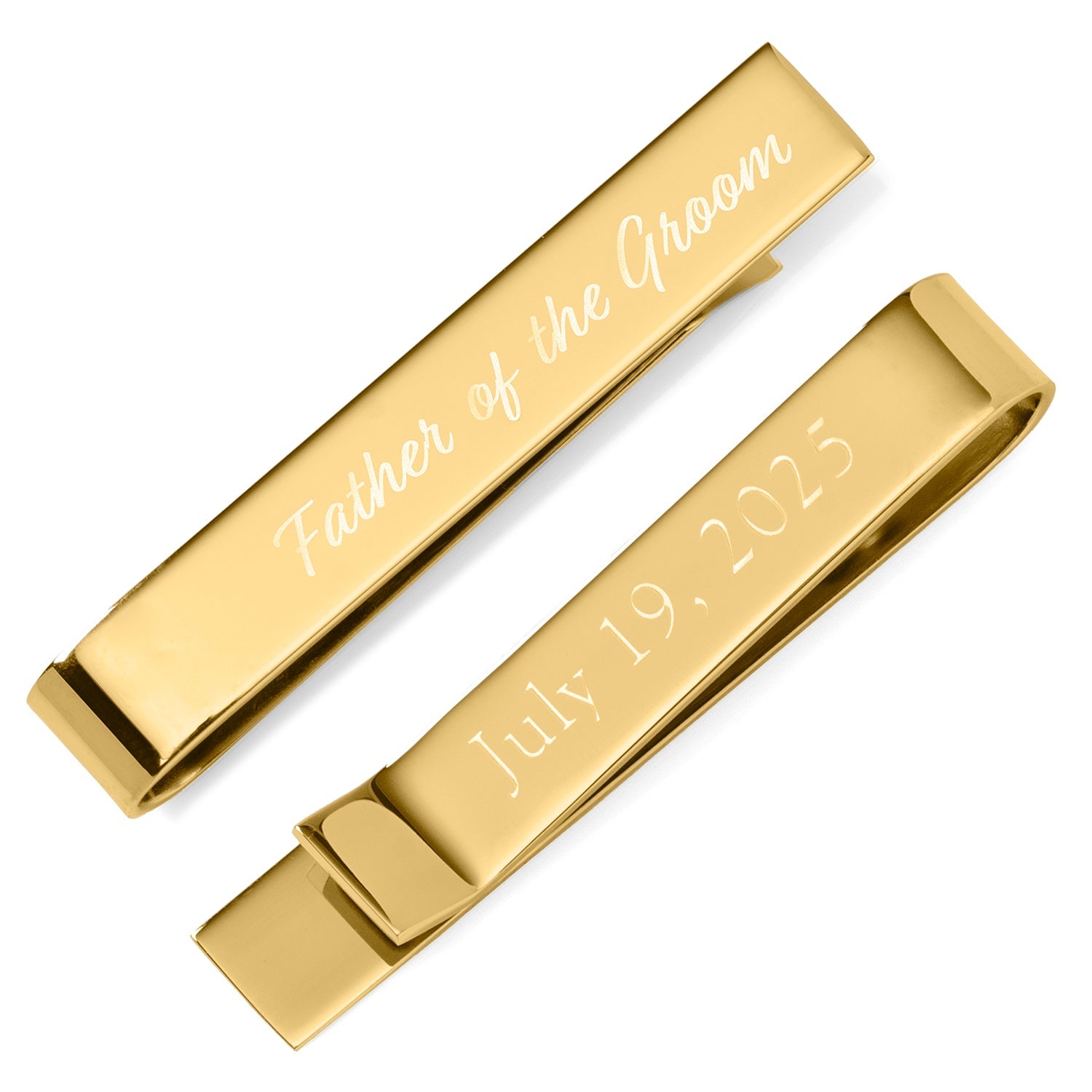 Wedding Title Engravable Gold Tie Bar - Cufflinks.com - Flyclothing LLC